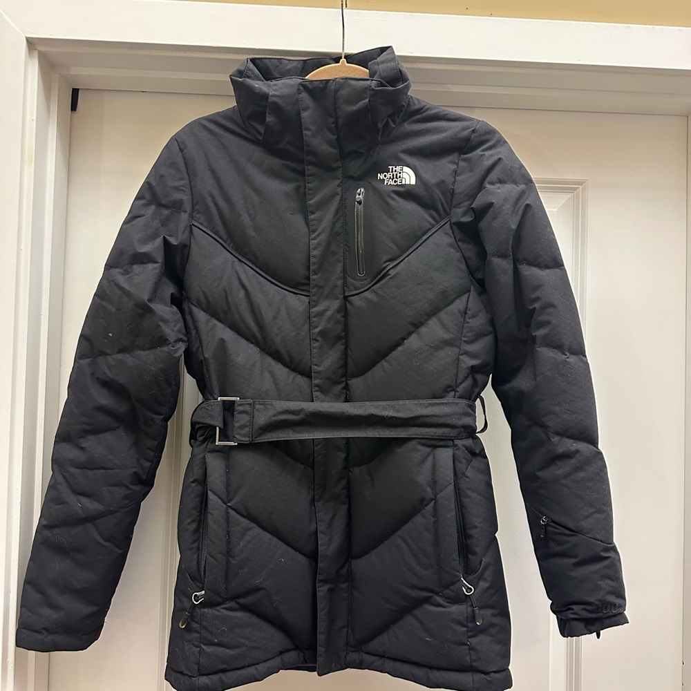 The North Face Women's Belted Black Jacket with detachable Hood